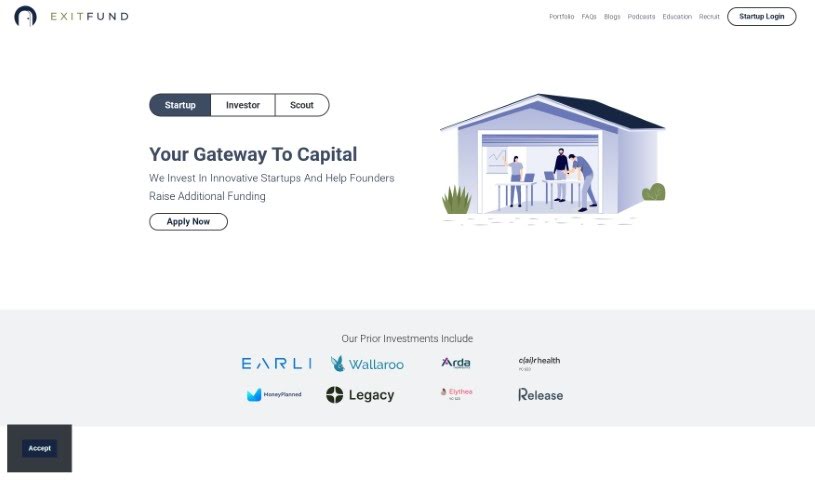 Screenshot of Exitfund