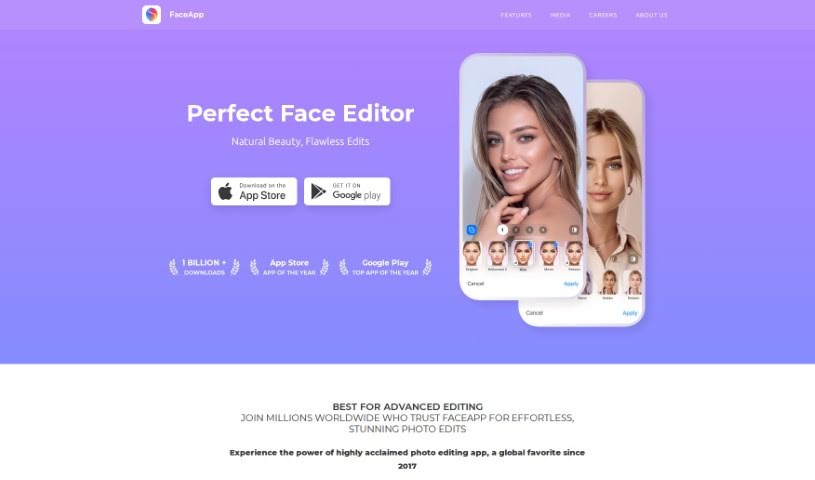 Screenshot of Faceapp