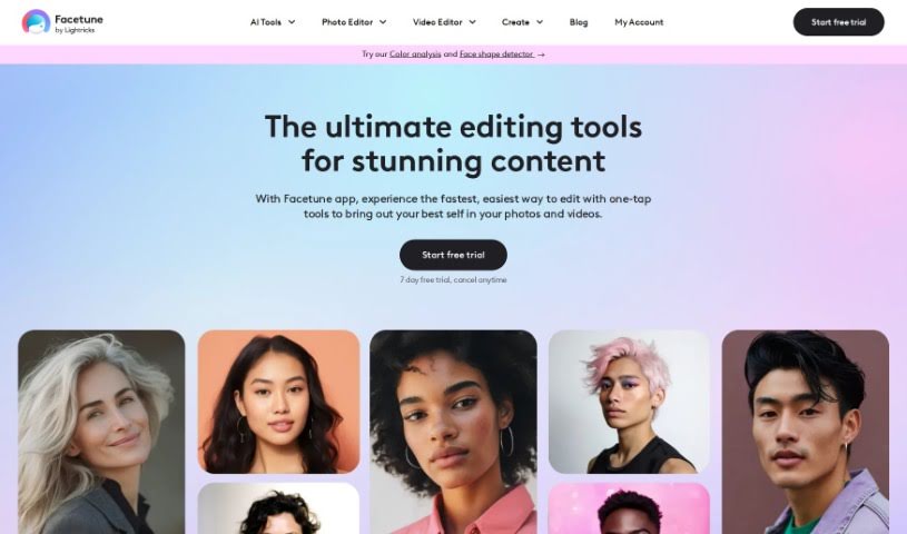 Screenshot of Facetune