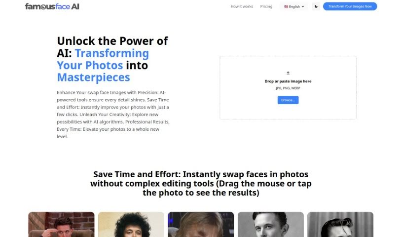 Screenshot of FamousFace app