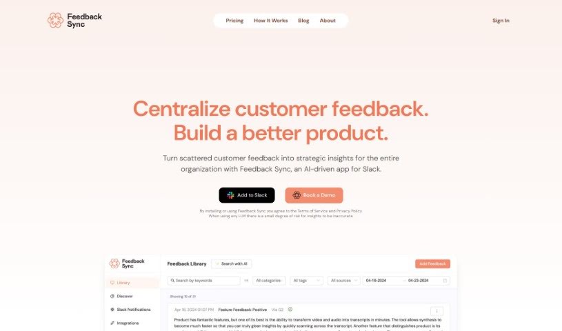 Screenshot of Feedback Sync