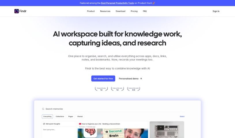 Screenshot of Findr