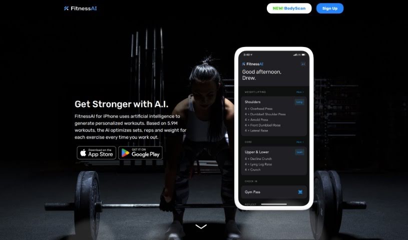 Screenshot of FitnessAI