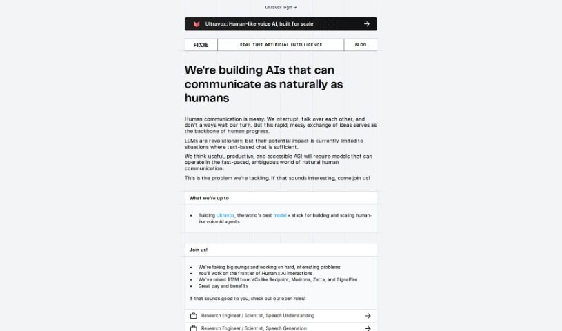 Screenshot of Fixie.ai