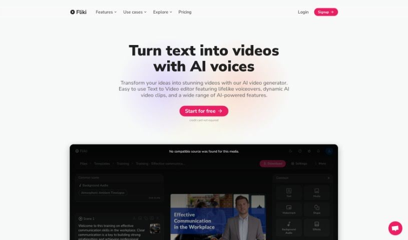 Screenshot of Fliki