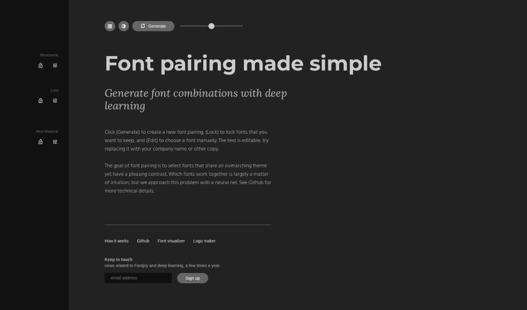 Screenshot of Fontjoy