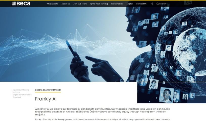 Screenshot of Franklyai