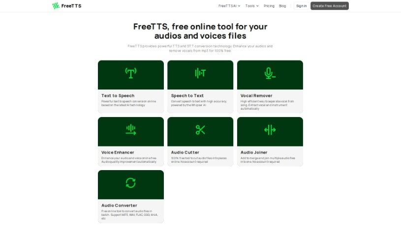 Screenshot of FreeTTS