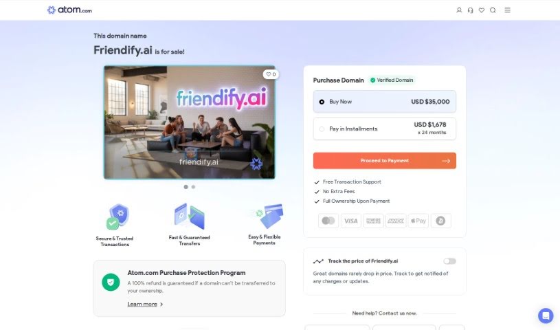 Screenshot of Friendify AI