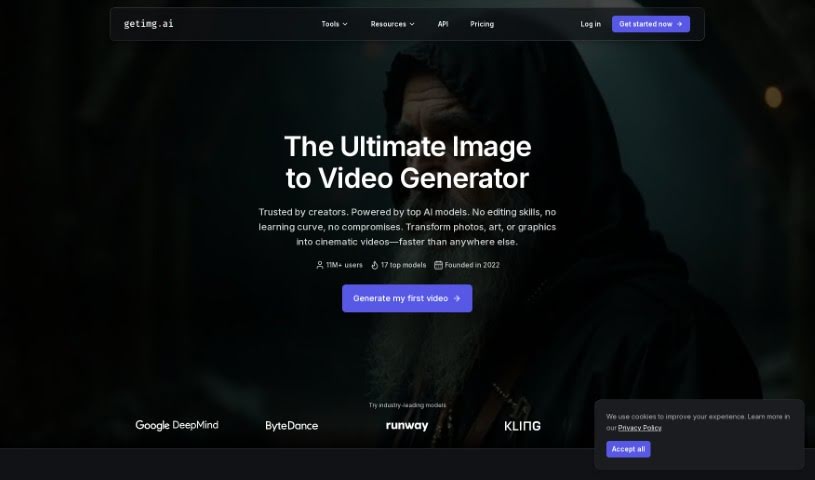 Screenshot of Getimg.ai AI Image to video