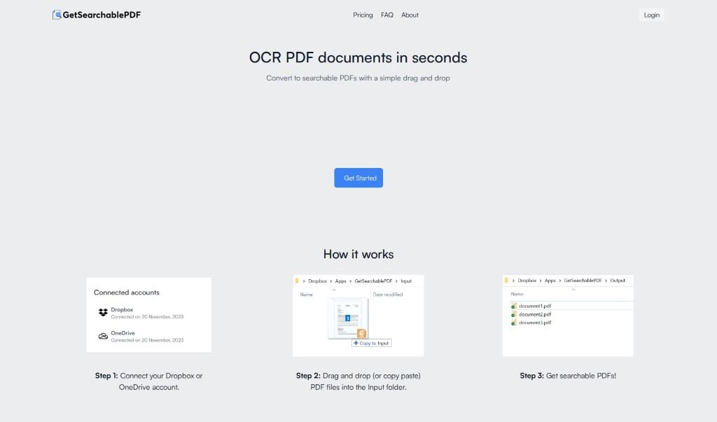 Screenshot of GetsearchablePDF