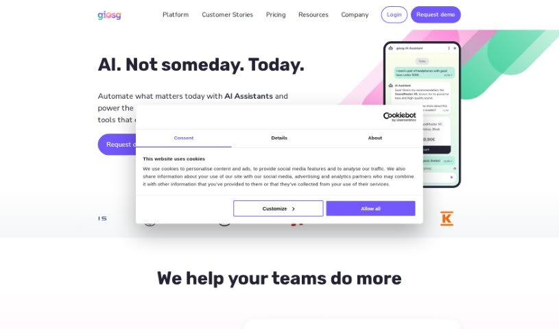Screenshot of Giosg