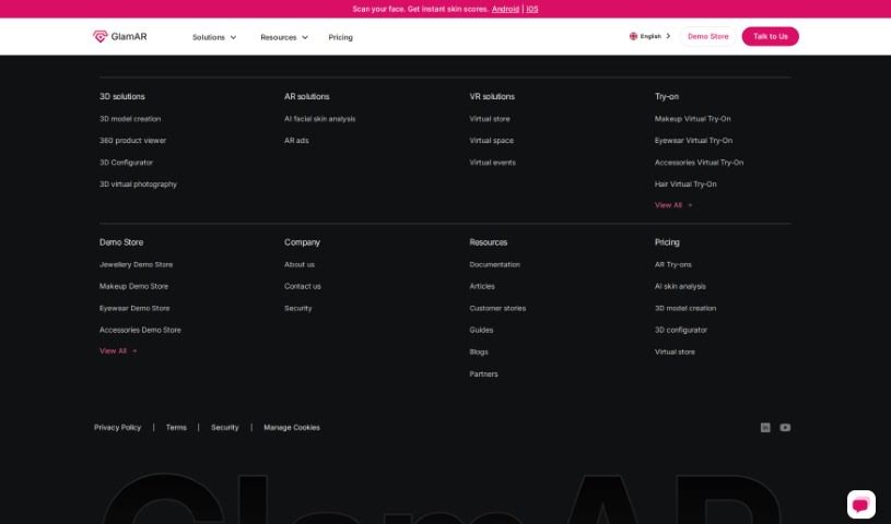 Screenshot of GlamAR