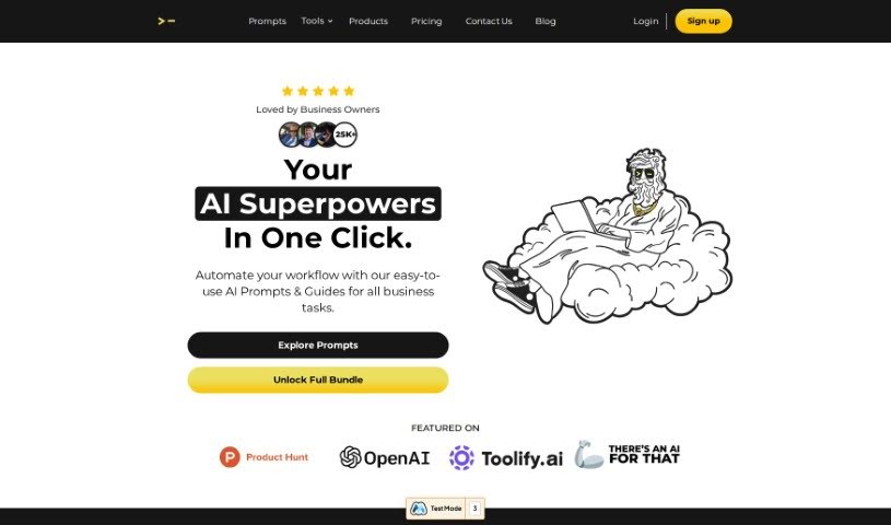 Screenshot of God of Prompt