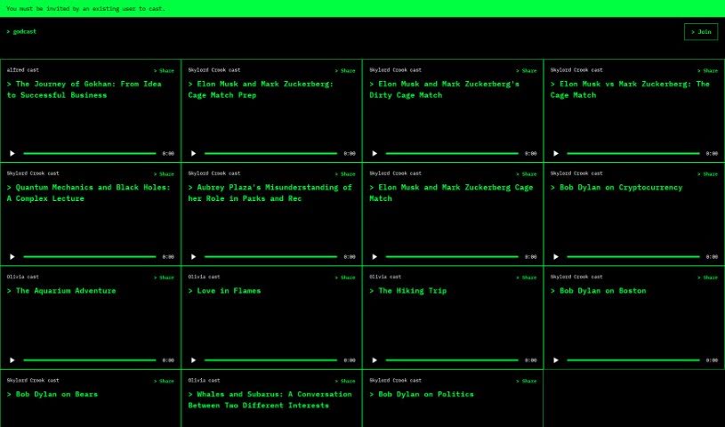 Screenshot of Godcast
