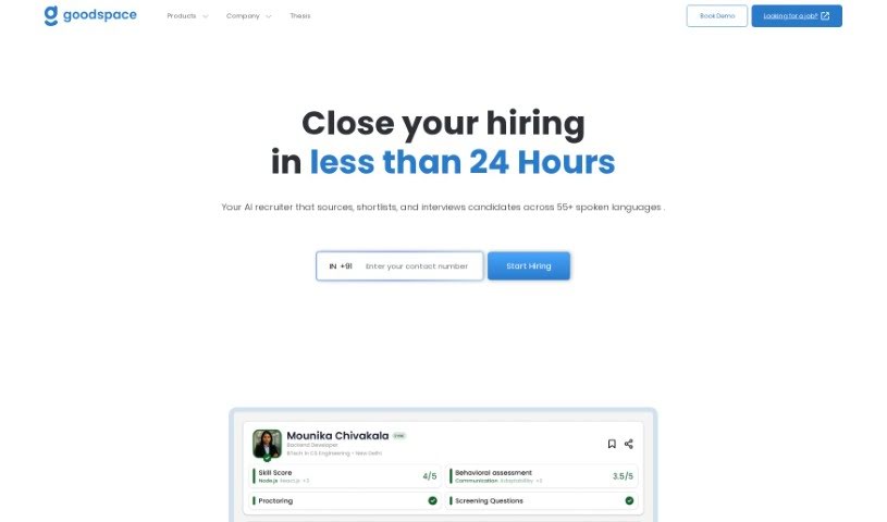 Screenshot of Goodspace AI