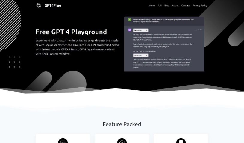 Screenshot of Gpt4Free