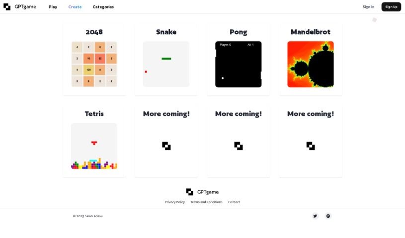Screenshot of GPTGame