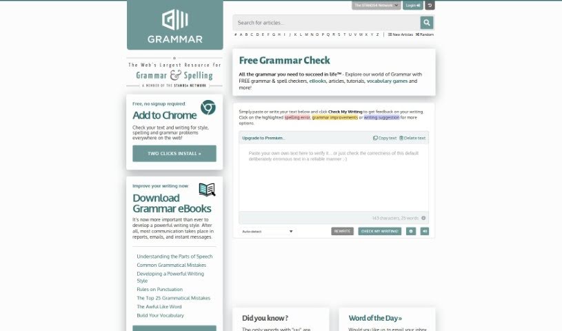 Screenshot of Grammar.com
