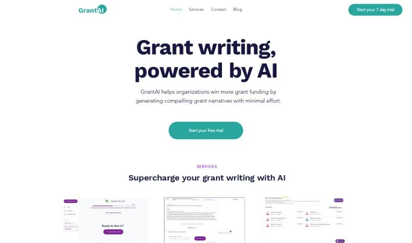 Screenshot of GrantAI