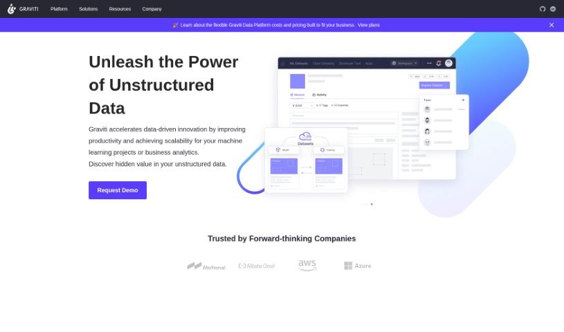 Screenshot of Graviti