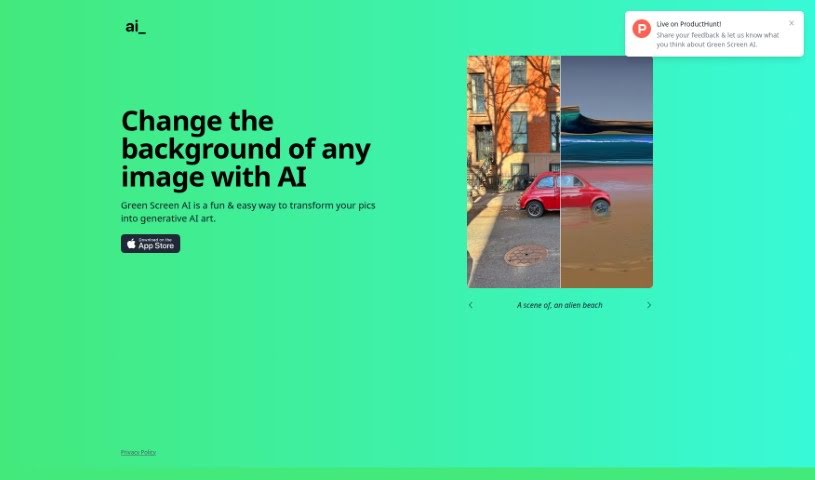 Screenshot of Green Screen Ai