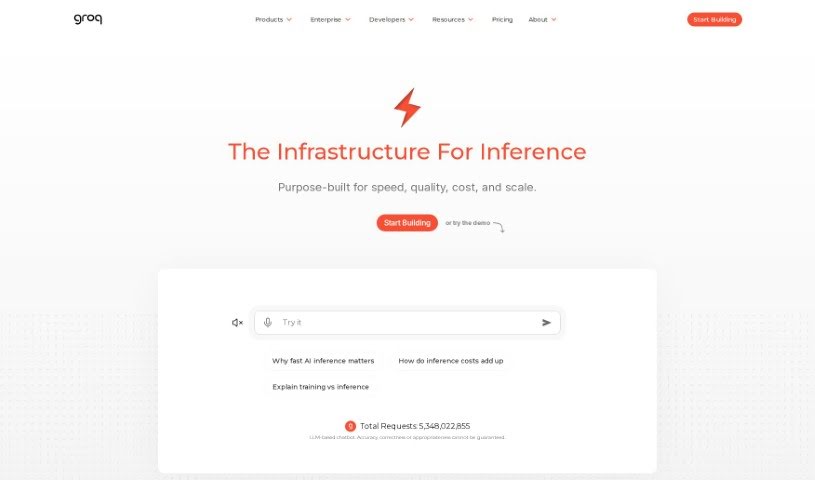 Screenshot of Groq