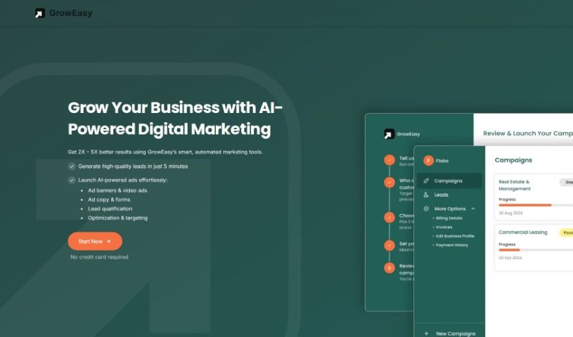 Screenshot of GrowEasy