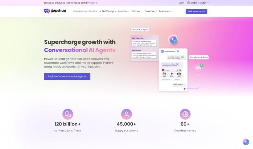 Screenshot of Gupshup