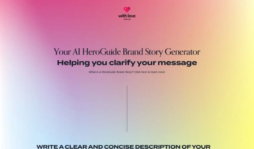 Screenshot of Heroguide Brand Story Generator