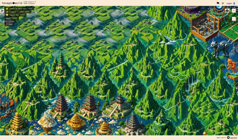 Screenshot of Hexagen World AI