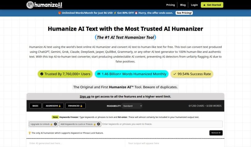 Screenshot of Humanize AI