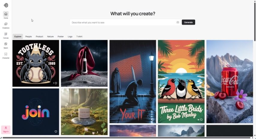 Screenshot of Ideogram