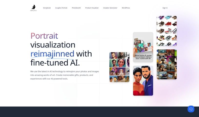 Screenshot of Imajinn AI