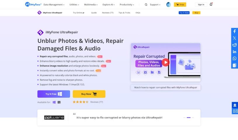 Screenshot of iMyFone