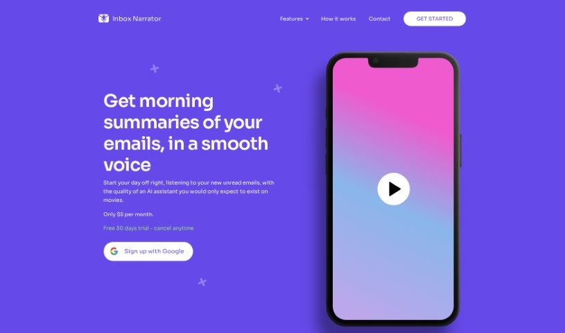 Screenshot of Inbox Narrator