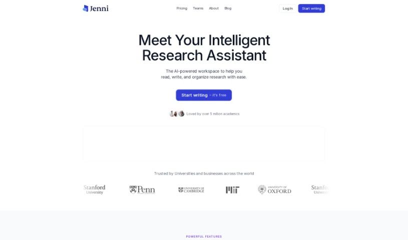 Screenshot of Jenni AI
