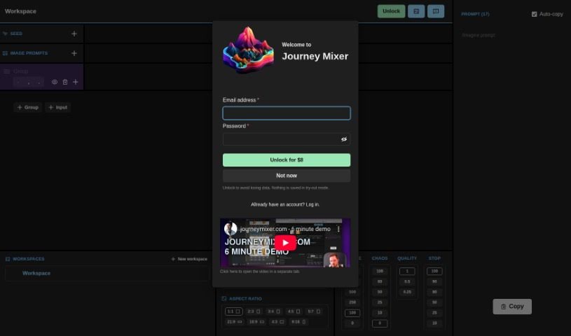 Screenshot of Journey Mixer