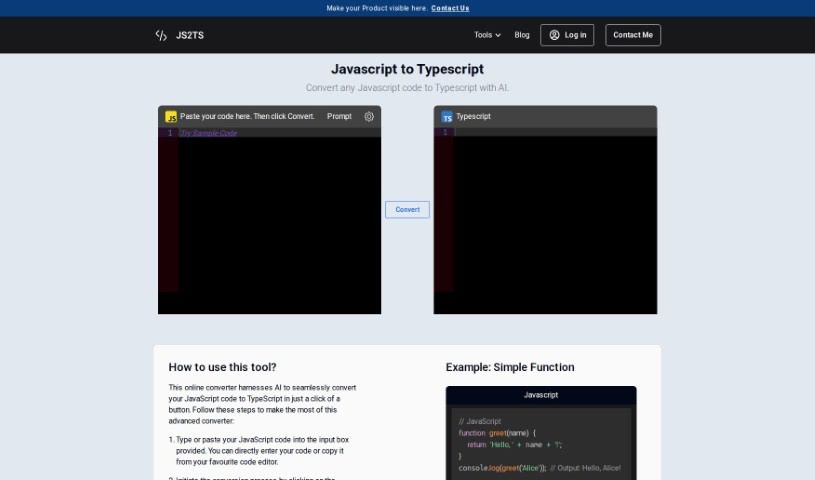 Screenshot of Js2Ts