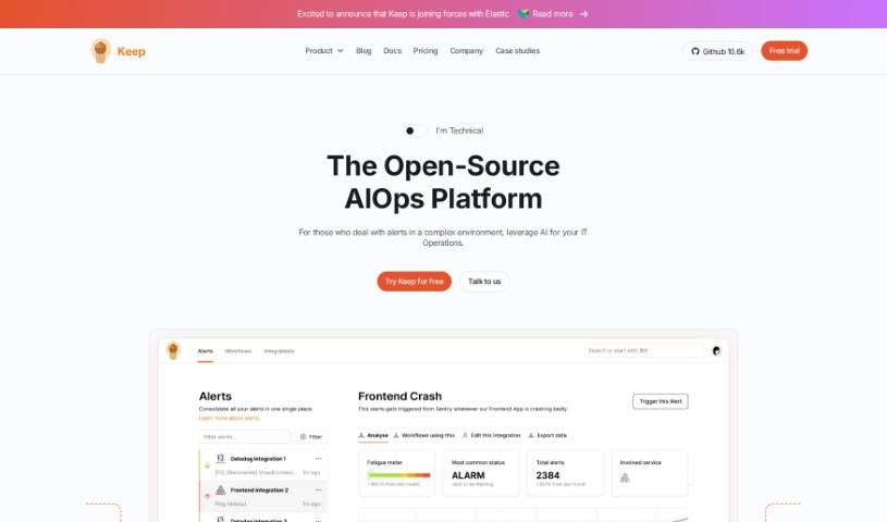 Screenshot of KeepHQ