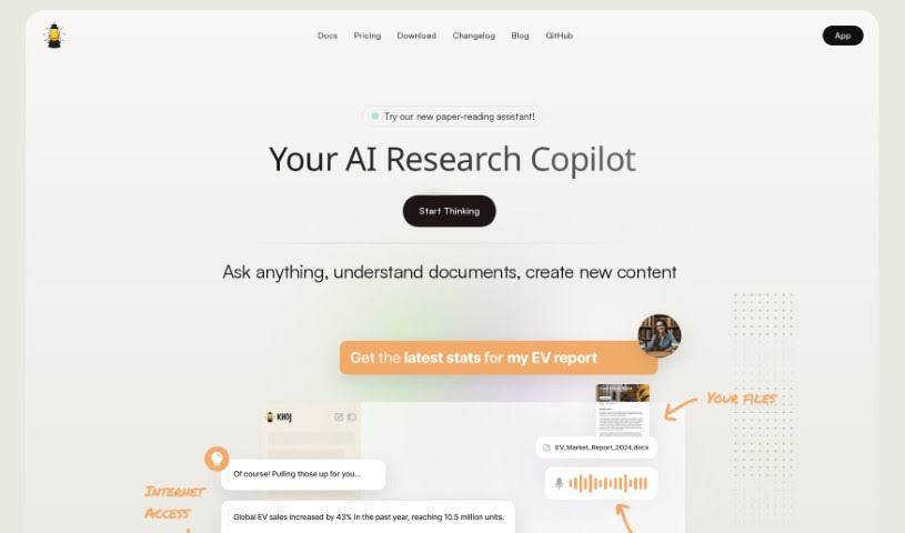 Screenshot of Khoj AI
