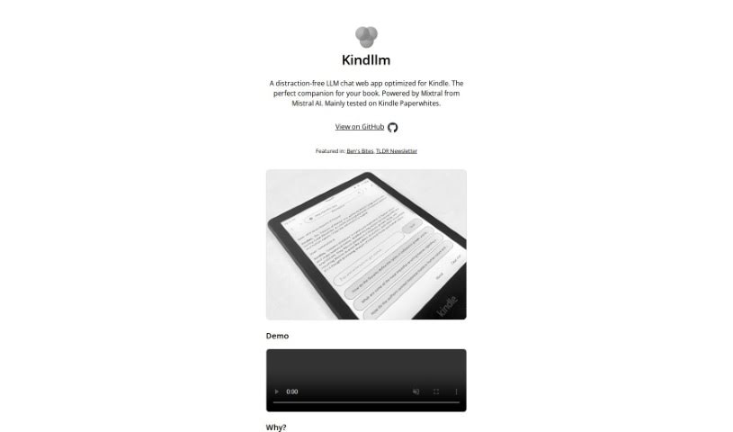 Screenshot of KindlLM
