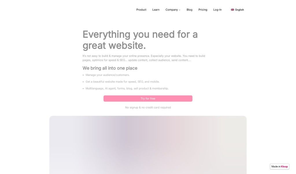 Screenshot of Kleap