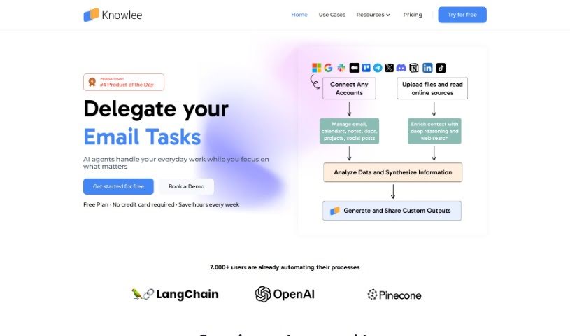 Screenshot of Knowlee AI
