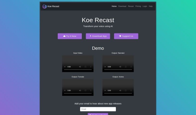 Screenshot of Koe Recast