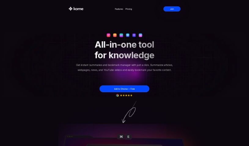 Screenshot of Kome AI