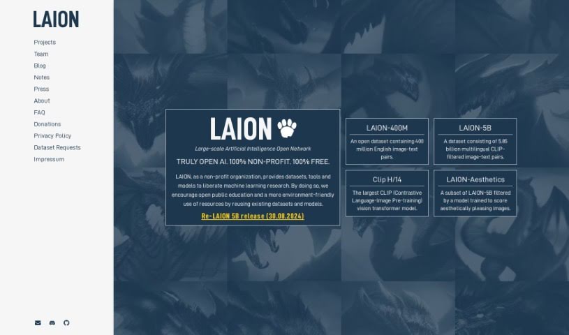 Screenshot of LAION