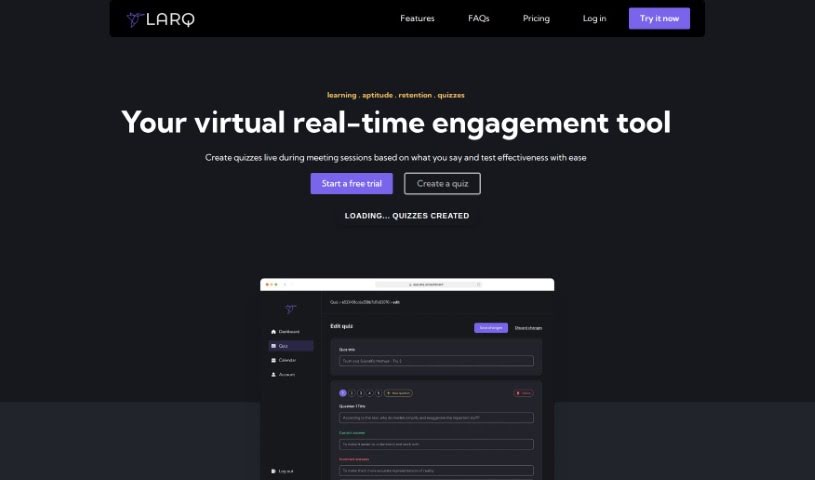 Screenshot of Larq
