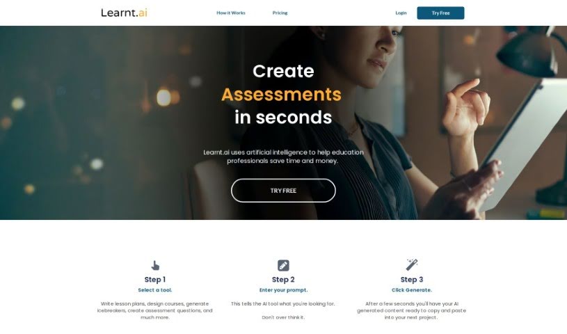 Screenshot of Learnt.ai