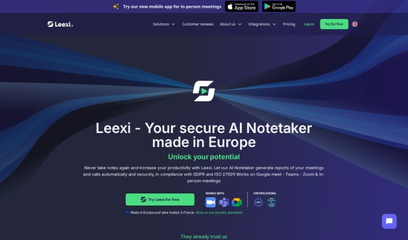 Screenshot of Leexi